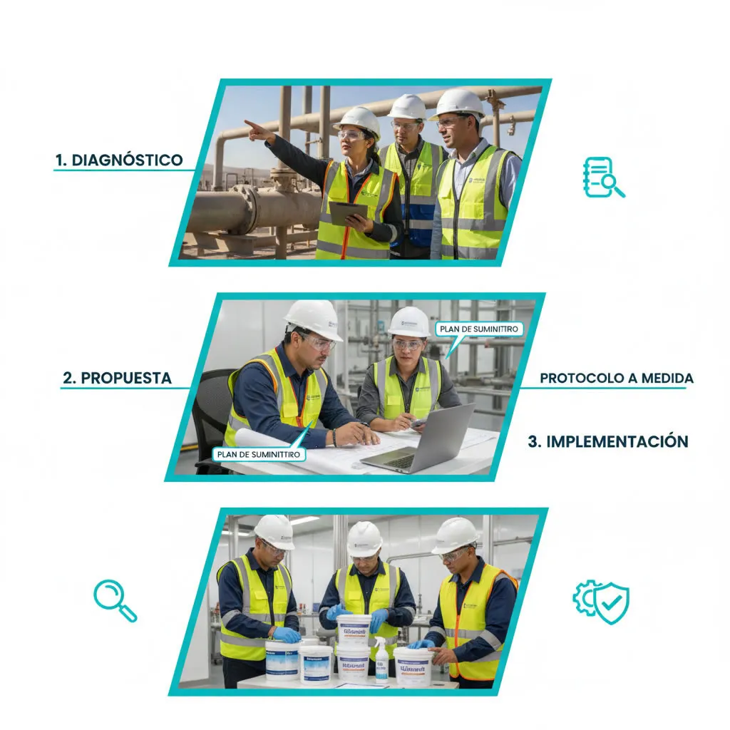 Paños y Almohadillas Absorbentes 8 Absorbentes industriales para Hidrocarburos en Chile (etapas)